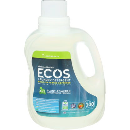 Earth Friendly Ecos Lemongrass Ultra Liquid Detergent (4x100 Oz)